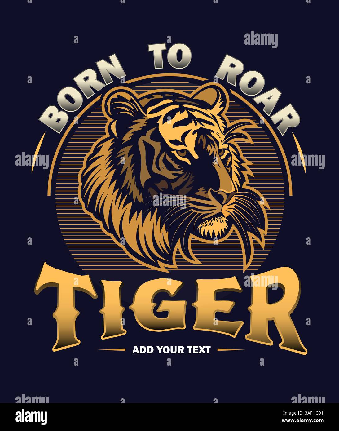 Fierce Tigerkopf-Logo mit auffälliger Vintage-Typografie, perfekt für Sport-Branding, T-Shirts, Merchandise, Tätowierung und vielseitige grafische Designs Stock Vektor