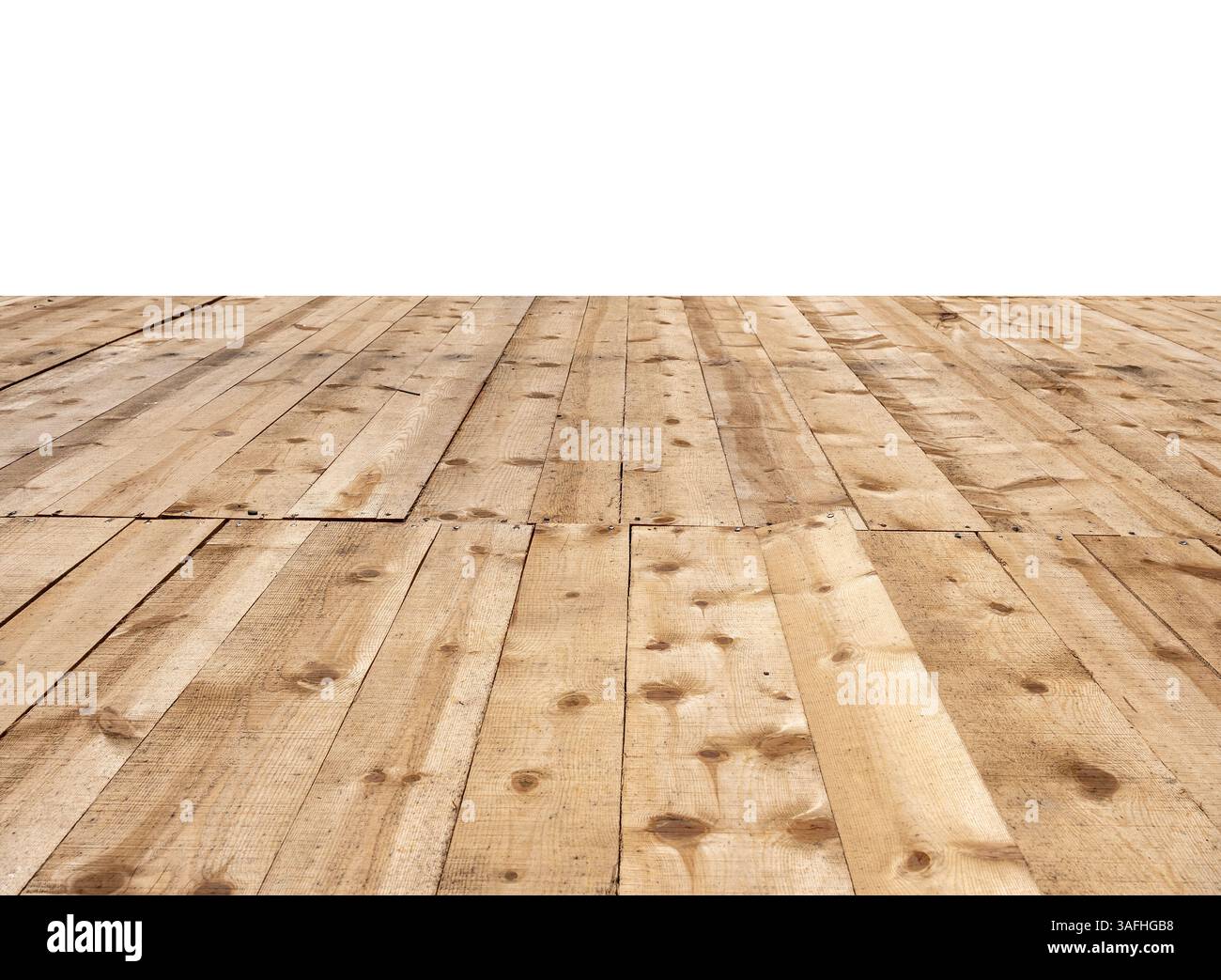 Weißer leerer Kopierraum und Holzbodendekoration als Hintergrund. Hochwertige Fotos Stockfoto