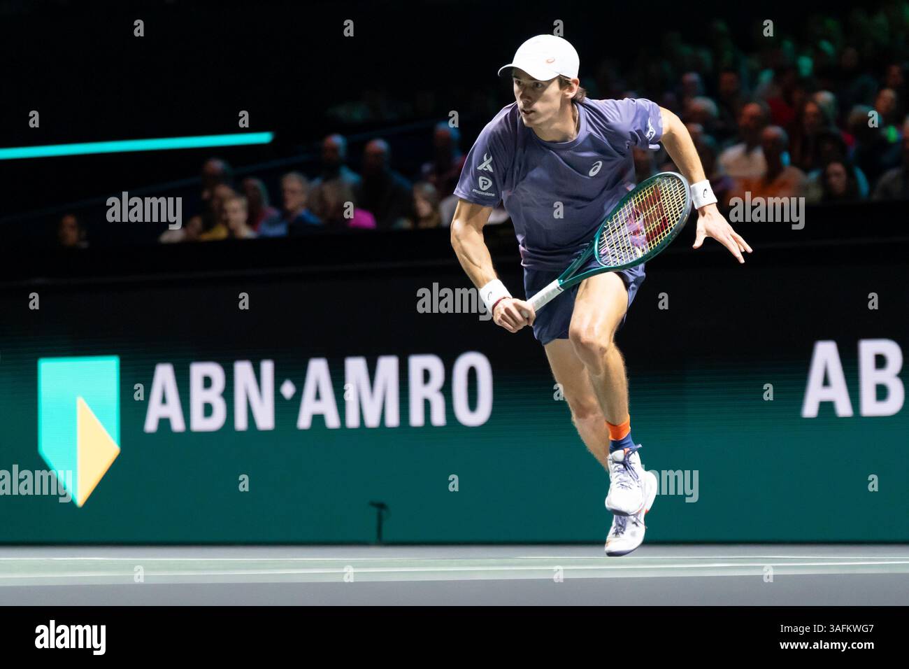 Rotterdam, Niederlande. Februar 2025. ROTTERDAM, NIEDERLANDE - 8. FEBRUAR: Alex de Minaur aus Australien während der ABN AMRO Open in Rotterdam Ahoy am 8. Februar 2025 in Rotterdam, Niederlande. (Foto von Marleen Fouchier/Orange Pictures) Credit: Orange Pics BV/Alamy Live News Stockfoto