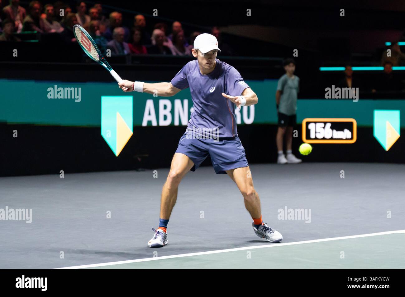Rotterdam, Niederlande. Februar 2025. ROTTERDAM, NIEDERLANDE - 8. FEBRUAR: Alex de Minaur aus Australien während der ABN AMRO Open in Rotterdam Ahoy am 8. Februar 2025 in Rotterdam, Niederlande. (Foto von Marleen Fouchier/Orange Pictures) Credit: Orange Pics BV/Alamy Live News Stockfoto