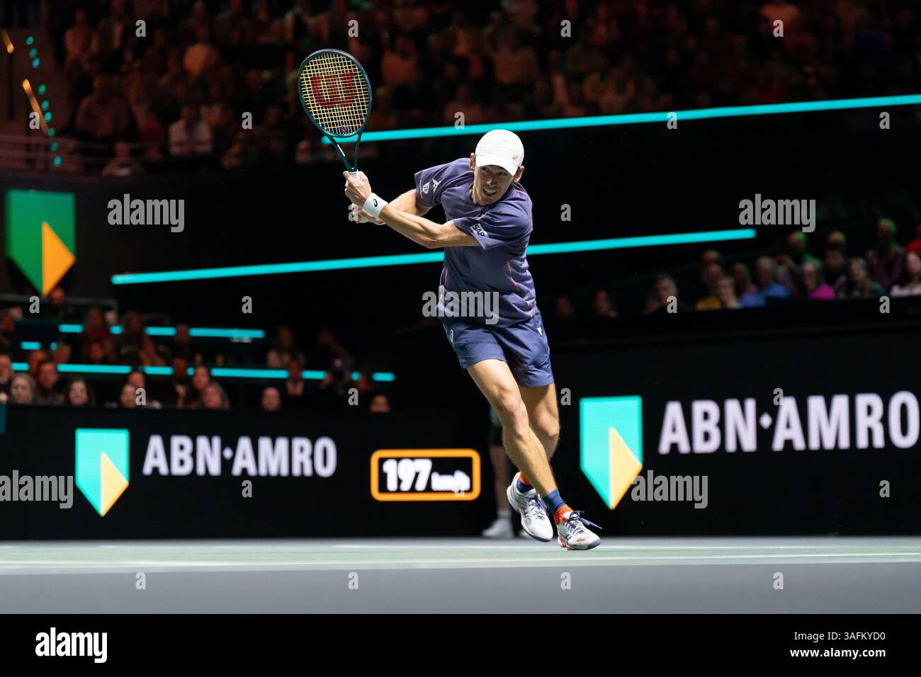 Rotterdam, Niederlande. Februar 2025. ROTTERDAM, NIEDERLANDE - 8. FEBRUAR: Alex de Minaur aus Australien während der ABN AMRO Open in Rotterdam Ahoy am 8. Februar 2025 in Rotterdam, Niederlande. (Foto von Marleen Fouchier/Orange Pictures) Credit: Orange Pics BV/Alamy Live News Stockfoto