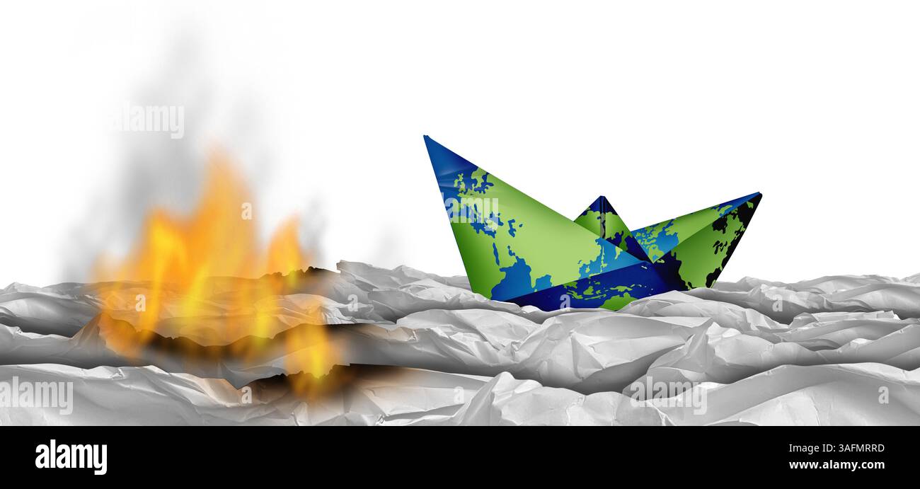Globale Wirtschaftsrisiken und Handelskrieg Krise als internationale Märkte in Gefahr wie China Indien Kanada und Europäische union als amerikanische Zölle als Papier b Stockfoto