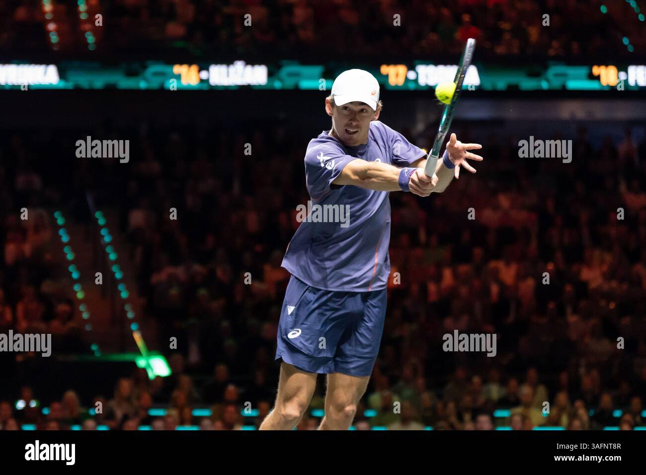 Rotterdam, Niederlande. Februar 2025. ROTTERDAM, NIEDERLANDE - 9. FEBRUAR: Alex de Minaur (aus) während der ABN AMRO Open in Rotterdam Ahoy am 9. Februar 2025 in Rotterdam, Niederlande. (Foto von Marleen Fouchier/Orange Pictures) Credit: Orange Pics BV/Alamy Live News Stockfoto
