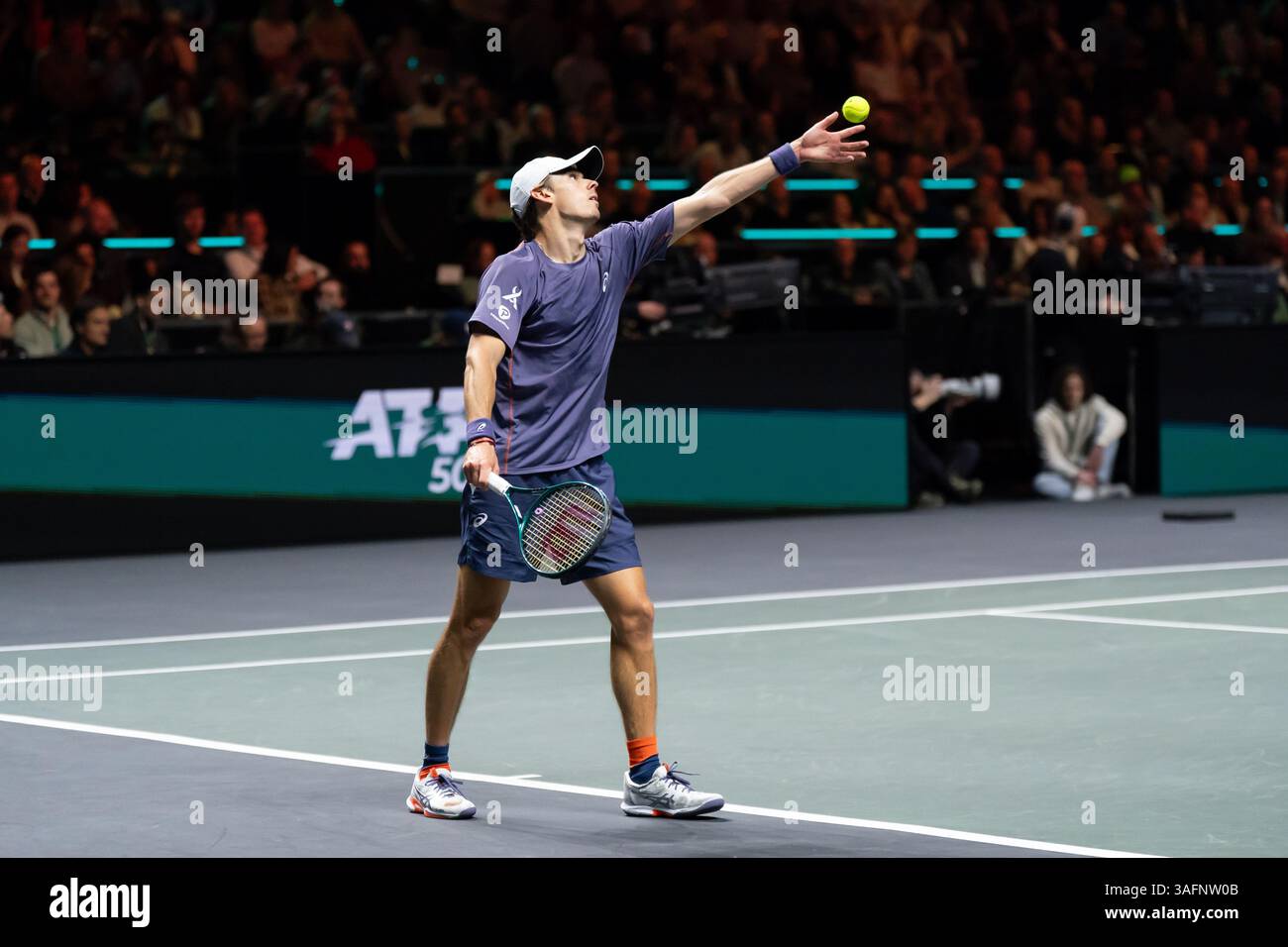Rotterdam, Niederlande. Februar 2025. ROTTERDAM, NIEDERLANDE - 9. FEBRUAR: Alex de Minaur (aus) während der ABN AMRO Open in Rotterdam Ahoy am 9. Februar 2025 in Rotterdam, Niederlande. (Foto von Marleen Fouchier/Orange Pictures) Credit: Orange Pics BV/Alamy Live News Stockfoto