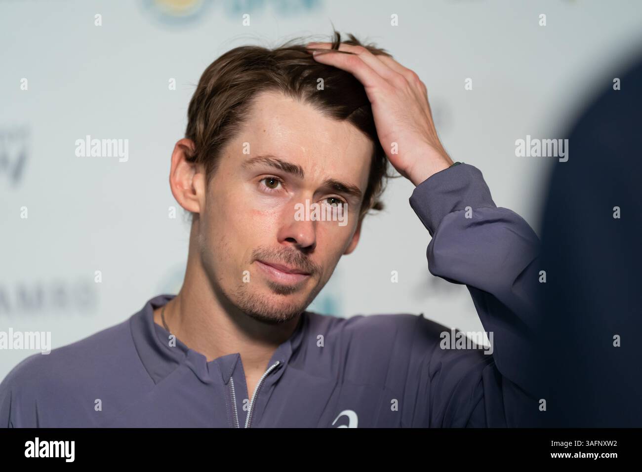Rotterdam, Niederlande. Februar 2025. ROTTERDAM, NIEDERLANDE - 9. FEBRUAR: Alex de Minaur (aus) während der ABN AMRO Open in Rotterdam Ahoy am 9. Februar 2025 in Rotterdam, Niederlande. (Foto von Marleen Fouchier/Orange Pictures) Credit: Orange Pics BV/Alamy Live News Stockfoto