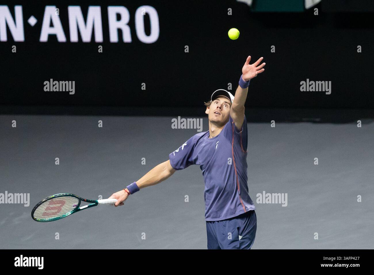 Rotterdam, Niederlande. Februar 2025. ROTTERDAM, NIEDERLANDE - 9. FEBRUAR: Alex de Minaur (aus) während der ABN AMRO Open in Rotterdam Ahoy am 9. Februar 2025 in Rotterdam, Niederlande. (Foto von Marleen Fouchier/Orange Pictures) Credit: Orange Pics BV/Alamy Live News Stockfoto