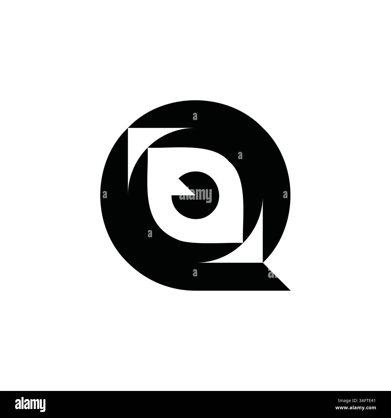 Ein elegantes Q-Logo mit Augenelement. Perfekt für Technologie-, Sicherheits- oder innovative Unternehmen. Stock Vektor