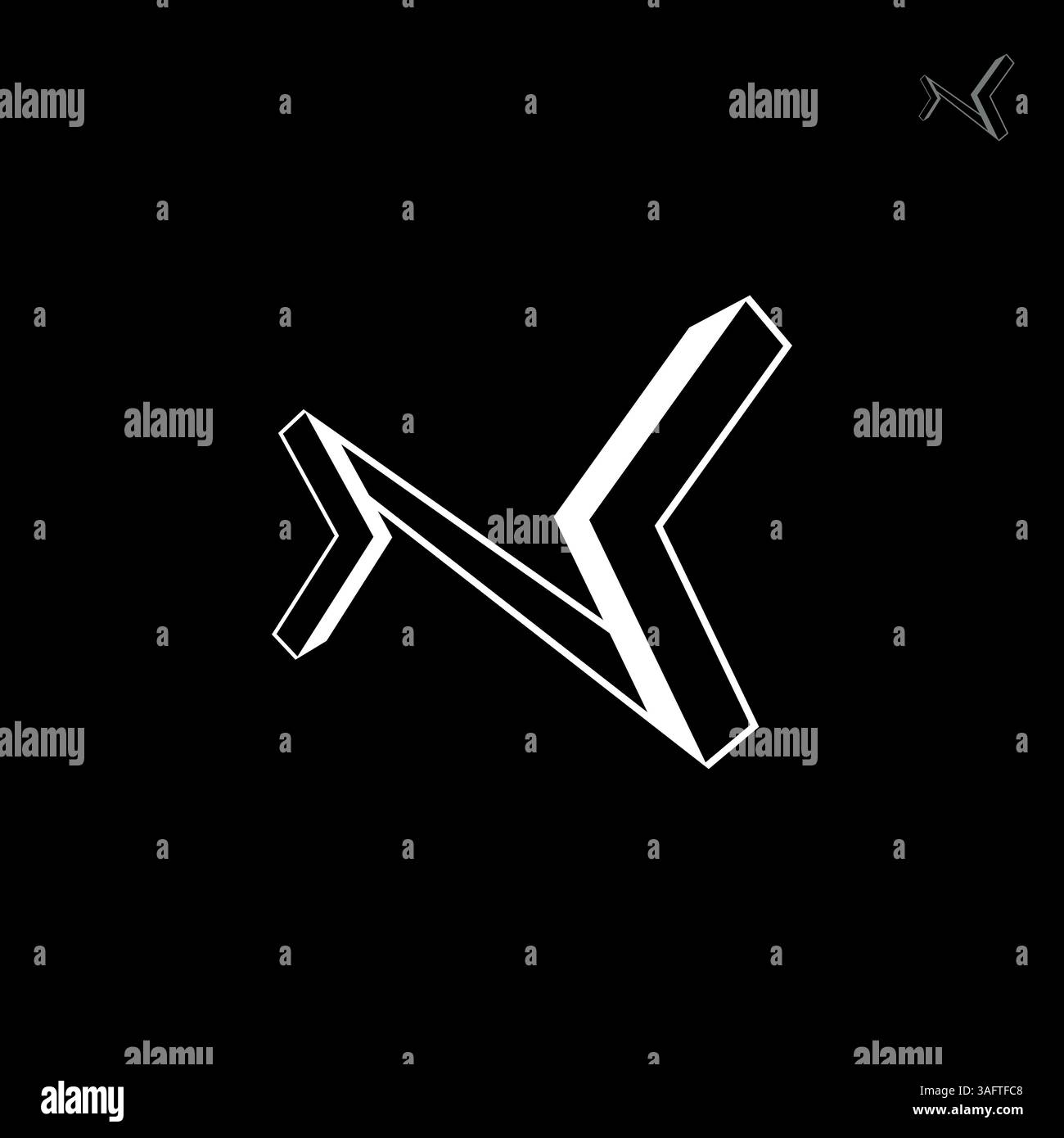 Modernes Letter N Infinity-ähnliches Flow-Logo mit geometrischen Linien und 3D-Stil, ideal für Tech-Startups, Gaming, Mode, Architektur oder kreative Marken Stock Vektor