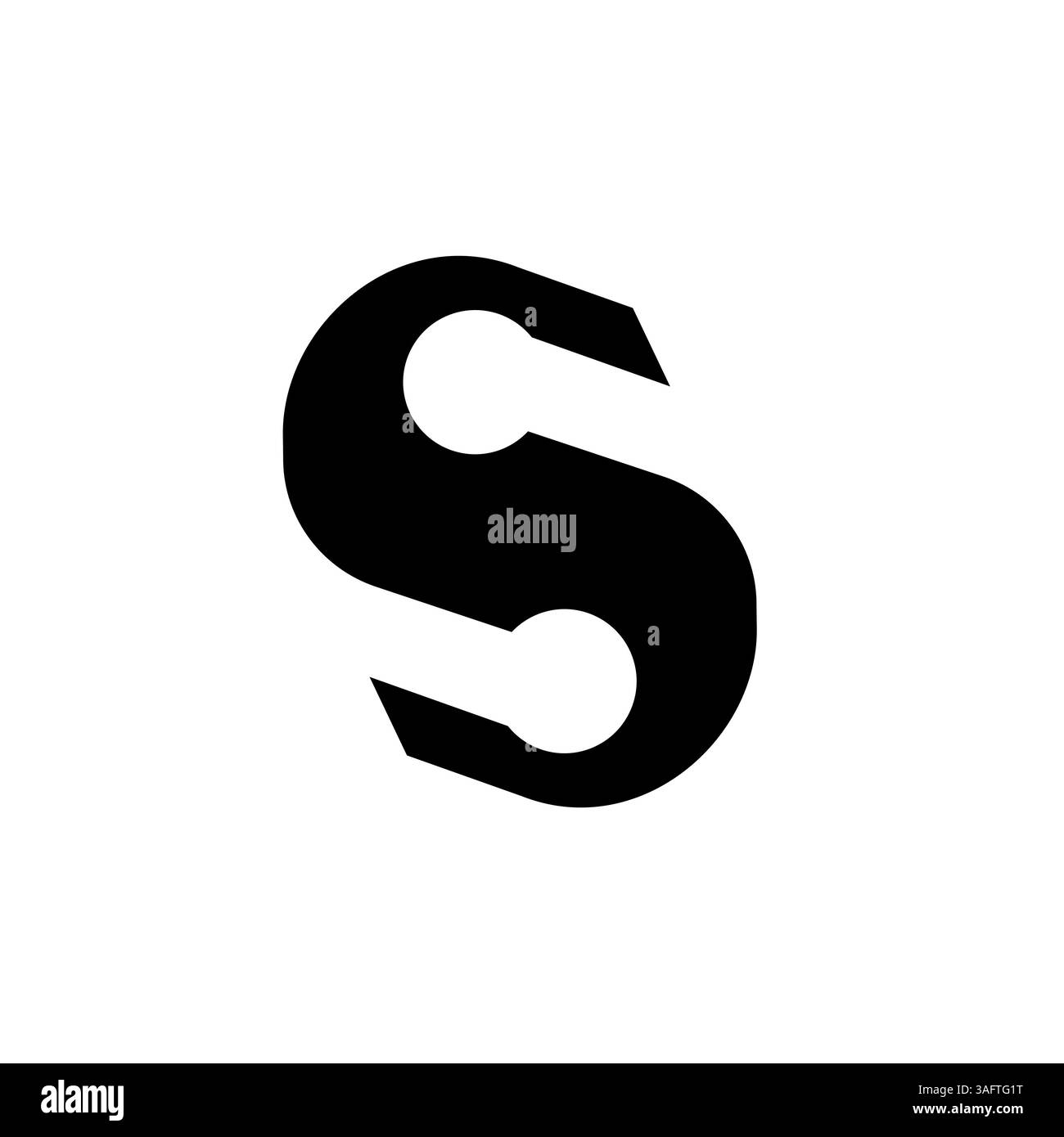 Einzigartige, moderne, geometrische, kreative, elegante Logovorlage für Buchstaben. S Monogramm-Logo. Vektorsymbol. Stock Vektor