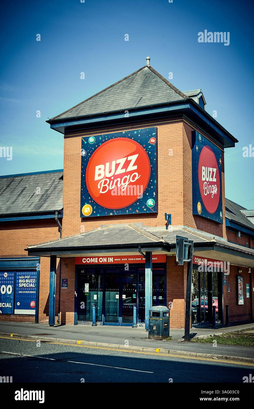 Bingo im Stadtzentrum von Wigan, Großbritannien Stockfoto