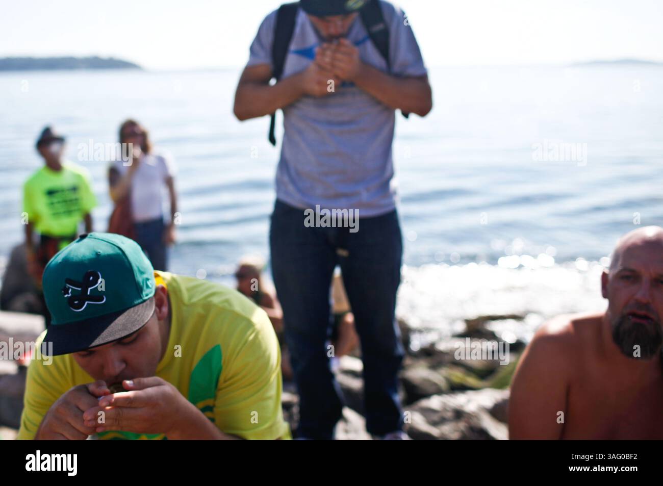 19. August 2012 - Seattle, Washington, USA - die Menschen nehmen an Hempfest in Seattle Teil. Die jährliche Veranstaltung ist das größte Marihuana-Festival des Landes. (Bild: © Nick Adams/ZUMAPRESS.com) Stockfoto