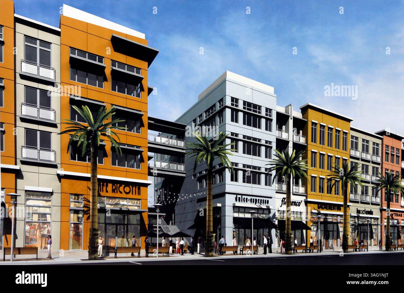 CLEARWATER 9/17/2007 ) Darstellung der neuen Version der Entwicklung von Prospect Lake. Diese Gebäude werden zur Cleveland St. hin liegen und im Erdgeschoss Einzelhandelsgeschäfte und drei Stockwerke mit Wohnhäusern haben. . JIM DAMASKE | Times (Bild: St. Petersburg Times/ZUMAPRESS.com) Stockfoto