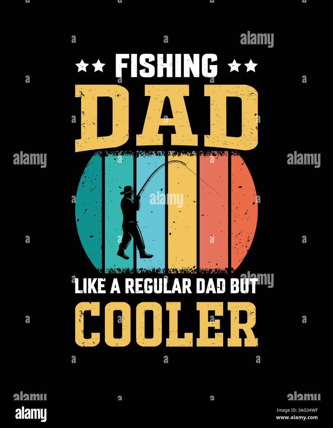 Fishing Dad Shirt – wie ein normaler Vater, aber Cooler | Vintage Father’s Day Fisherman T-Shirt Stock Vektor