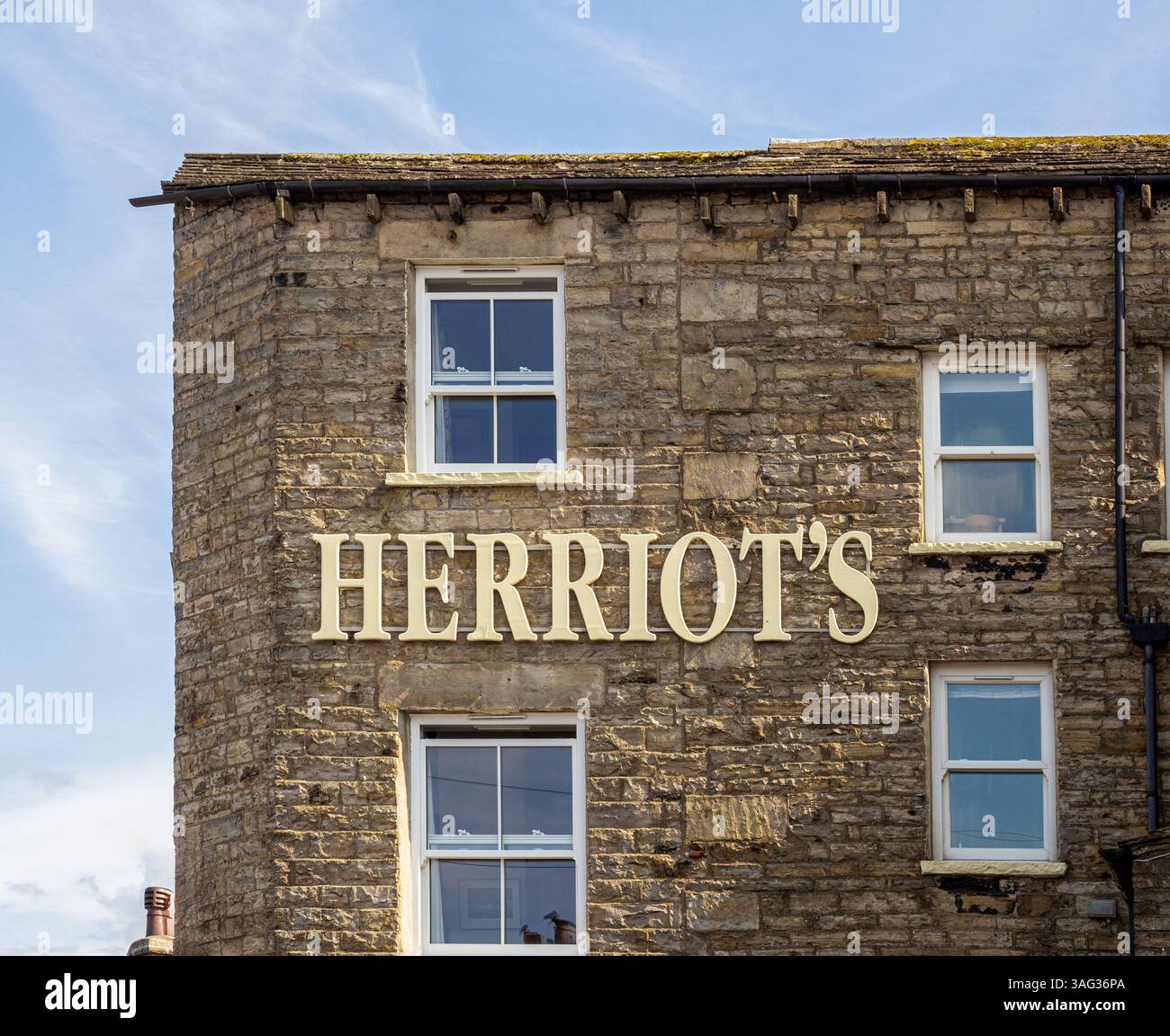 Herriots B&B in Hawes, benannt nach dem fiktiven Yorkshire Dales vet James Herriot. North Yorkshire. UK. Stockfoto