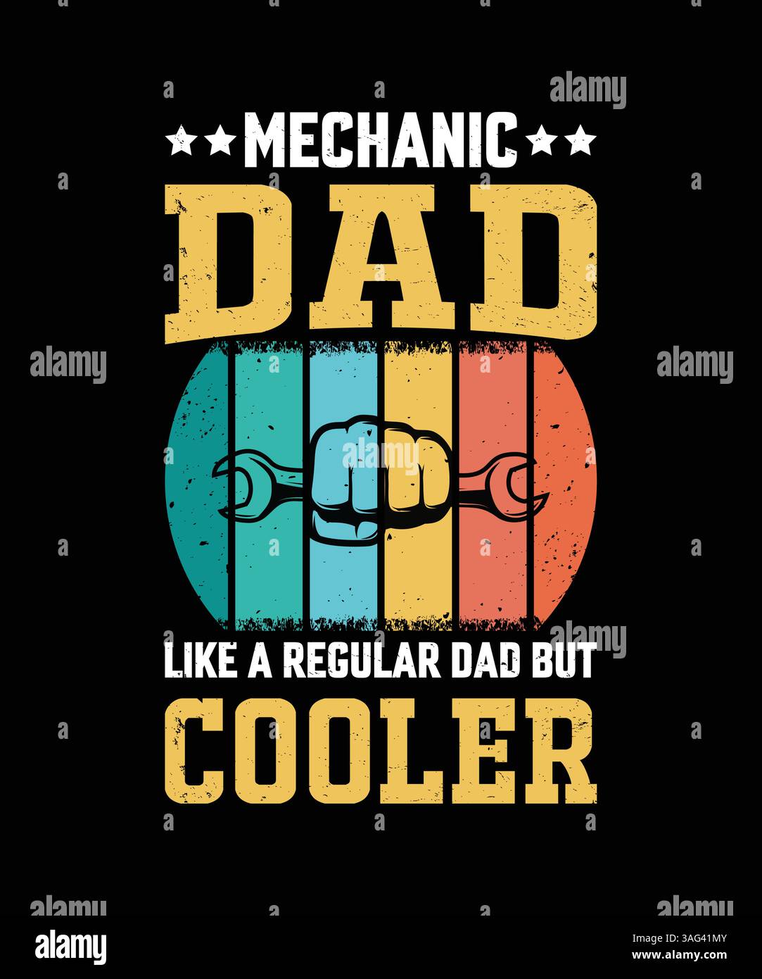 Mechanic Dad Shirt - wie Ein normaler Vater aber Cooler | Vintage Vatertag T-Shirt Geschenk für Autoreparatur Väter & Grease Monkey Heroes Stock Vektor
