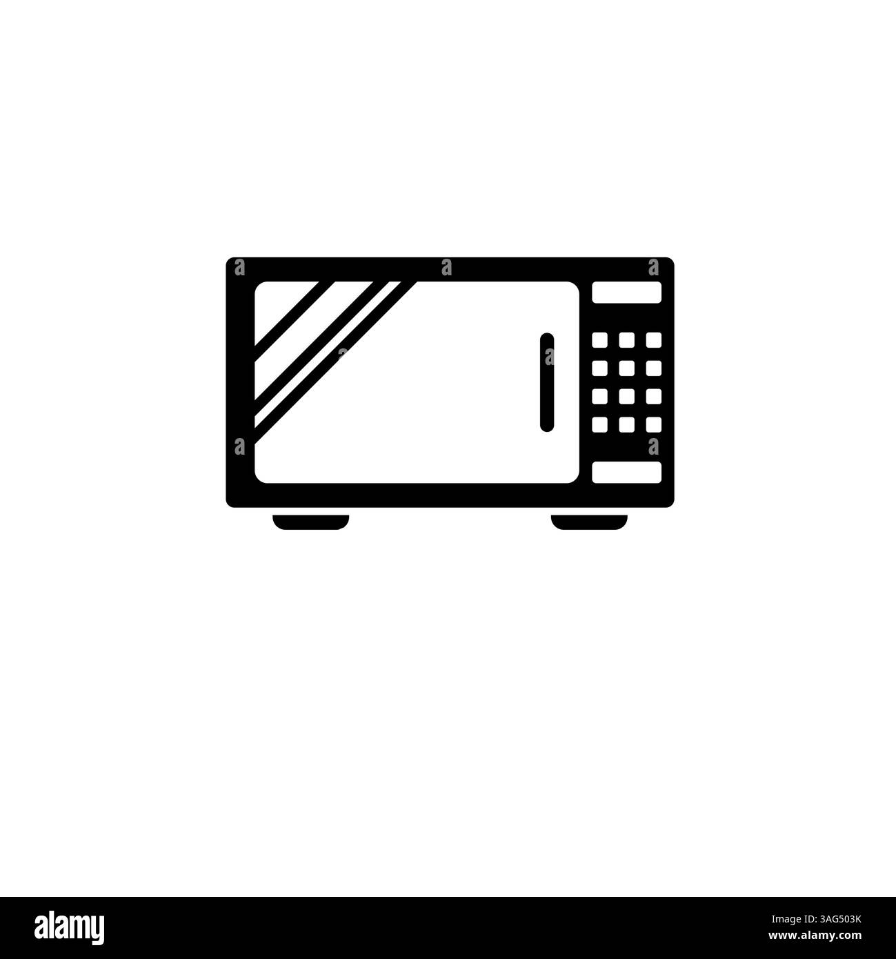 Mechanische elektrische Küche Mikrowelle Ofen Solid Flat Vektor Symbol isoliert auf weißem Hintergrund. Stock Vektor