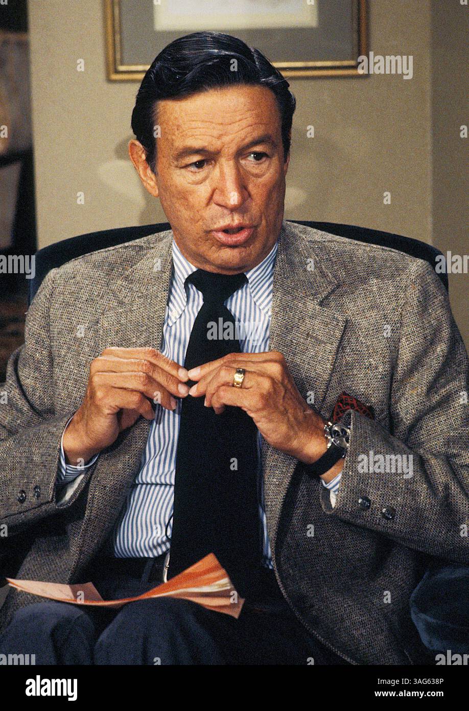 5. August 1988: New York, NY, USA: MIKE WALLACE arbeitet 60 Minuten. (Kreditbild: Mario Ruiz/ZUMA Press Wire) Stockfoto