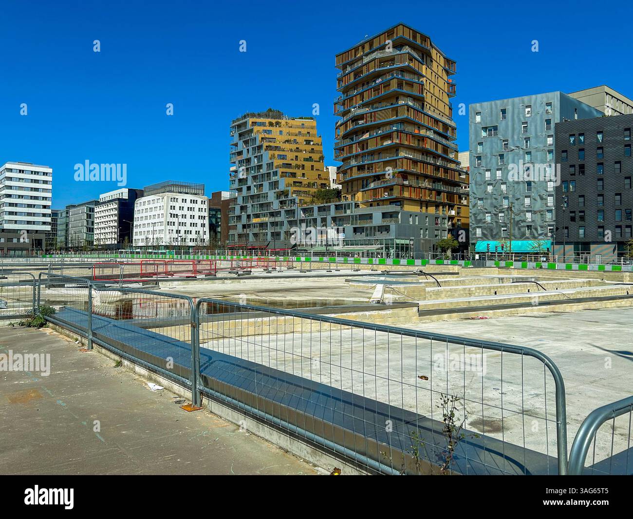 Paris, Frankreich, Weitwinkelblick, Baustelle, neue Apartmenthäuser, Avenue de France, (13.) Viertel Stockfoto
