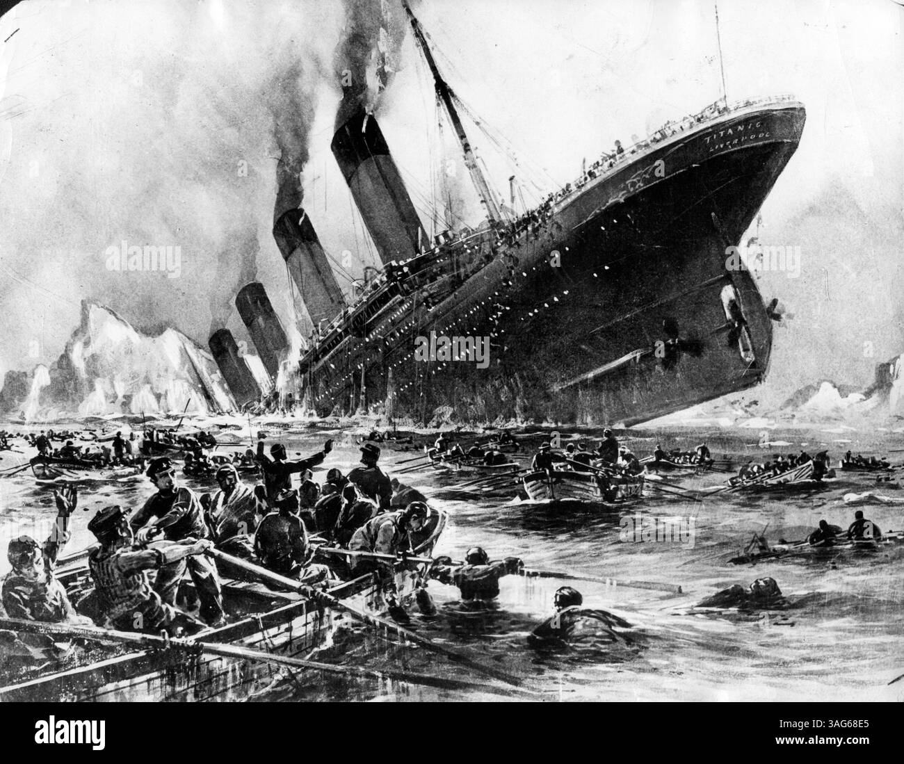 9. April 2012 – USA – der deutsche Künstler Willy Stoewer visualisierte den Albtraum des Untergangs der Titanic, als Überlebende sich darum kämpften, dem gefallenen Liner zu entkommen. (Kreditbild: © Mbr/St. Louis Post-Dispatch/MCT/ZUMAPRESS.com) Stockfoto