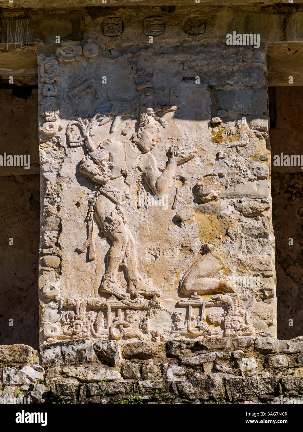 Der Palast, detaillierte Ansicht, archäologische Stätte Palenque, Palenque, Chiapas State, Mexiko Stockfoto Der Palast, detaillierte Ansicht, archäologische Stätte Palenque, Palenque, Chiapas State, Mexiko Stockfoto