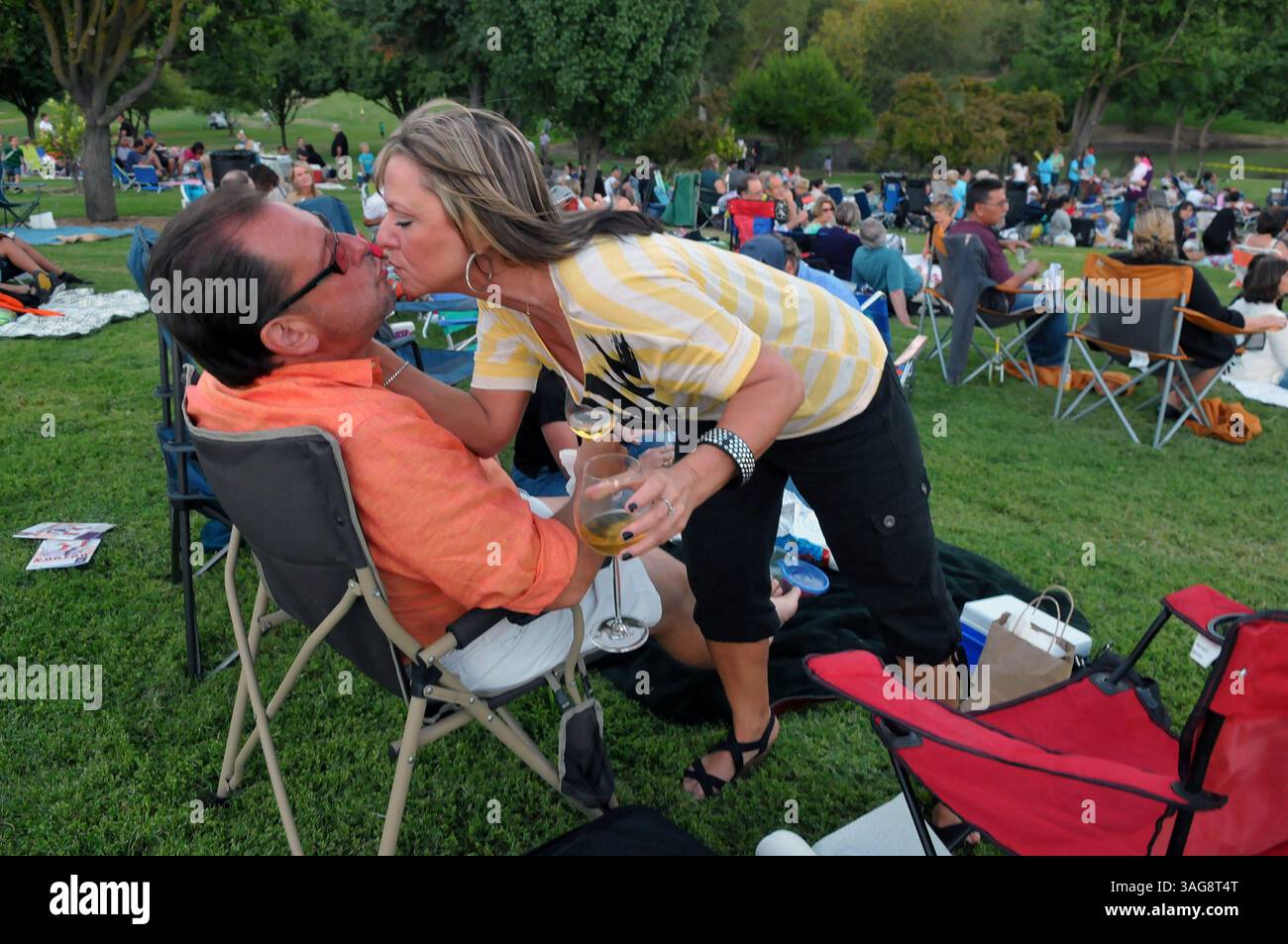 September 2012 - Modesto, Kalifornien, USA - „The Music of Motown“ beim Picknick im The Pops! Auf dem Gelände der E. & J. Gallo Winery in Modesto. (Kreditbild: © Tracy Barbutes/Modesto Bee/ZUMAPRESS.com) Stockfoto
