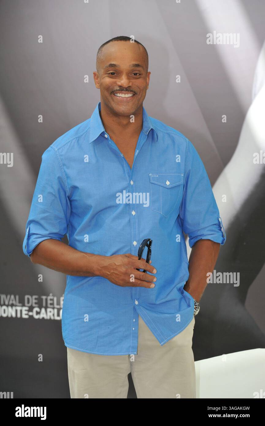 12. Juni 2012: Monte Carlo, Monaco, Schauspieler ROCKY CARROLL beim NCIS-Fotogespräch während des 52. Monte Carlo Television Festivals. (Kreditbild: © Shotpress/ZUMAPRESS.com) Stockfoto