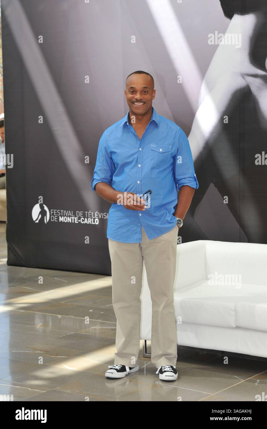 12. Juni 2012: Monte Carlo, Monaco, Schauspieler ROCKY CARROLL beim NCIS-Fotogespräch während des 52. Monte Carlo Television Festivals. (Kreditbild: © Shotpress/ZUMAPRESS.com) Stockfoto