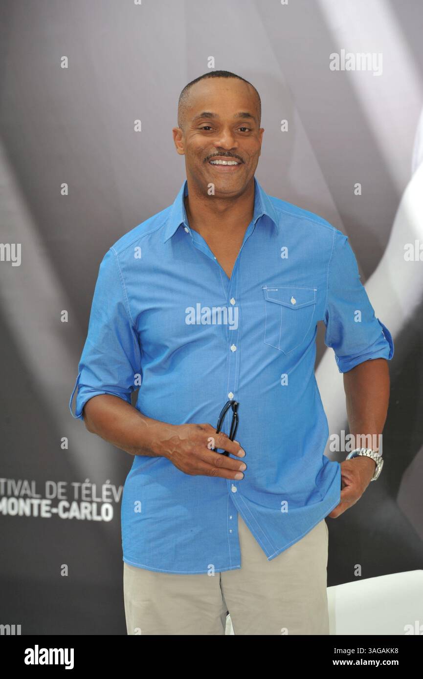 12. Juni 2012: Monte Carlo, Monaco, Schauspieler ROCKY CARROLL beim NCIS-Fotogespräch während des 52. Monte Carlo Television Festivals. (Kreditbild: © Shotpress/ZUMAPRESS.com) Stockfoto
