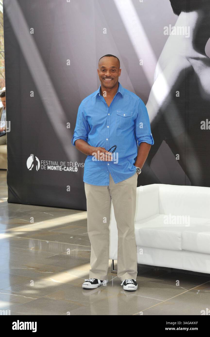12. Juni 2012: Monte Carlo, Monaco, Schauspieler ROCKY CARROLL beim NCIS-Fotogespräch während des 52. Monte Carlo Television Festivals. (Kreditbild: © Shotpress/ZUMAPRESS.com) Stockfoto
