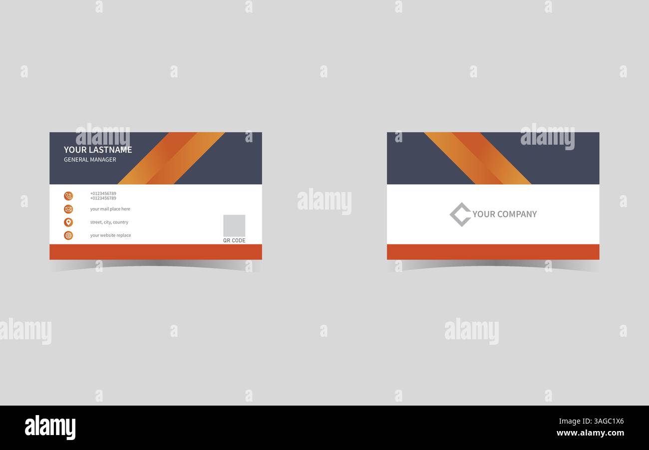 Saubere, stilvolle, moderne und professionelle Visitenkartenschablone Stock Vektor