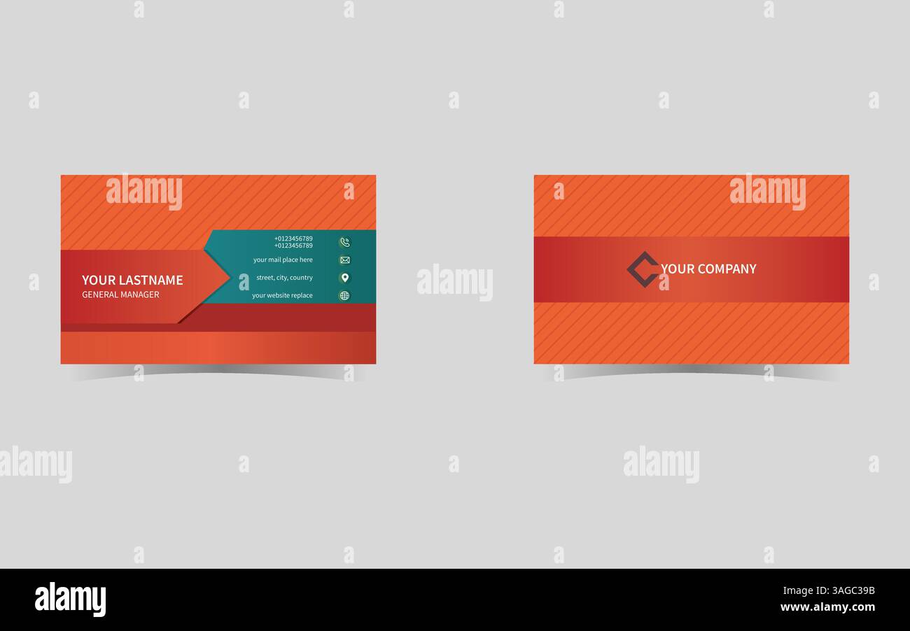 Saubere, stilvolle, moderne und professionelle Visitenkartenschablone Stock Vektor