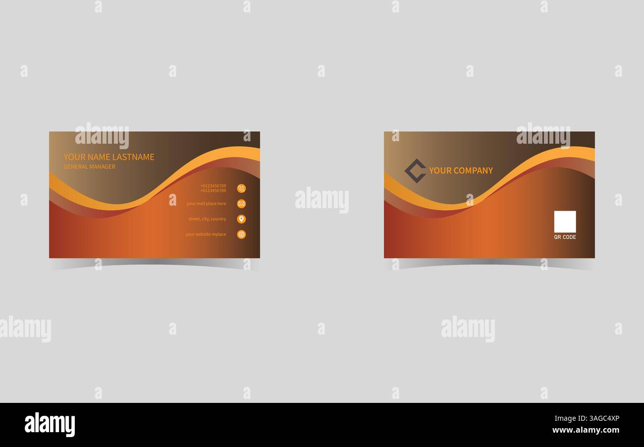 Saubere, stilvolle, moderne und professionelle Visitenkartenschablone Stock Vektor
