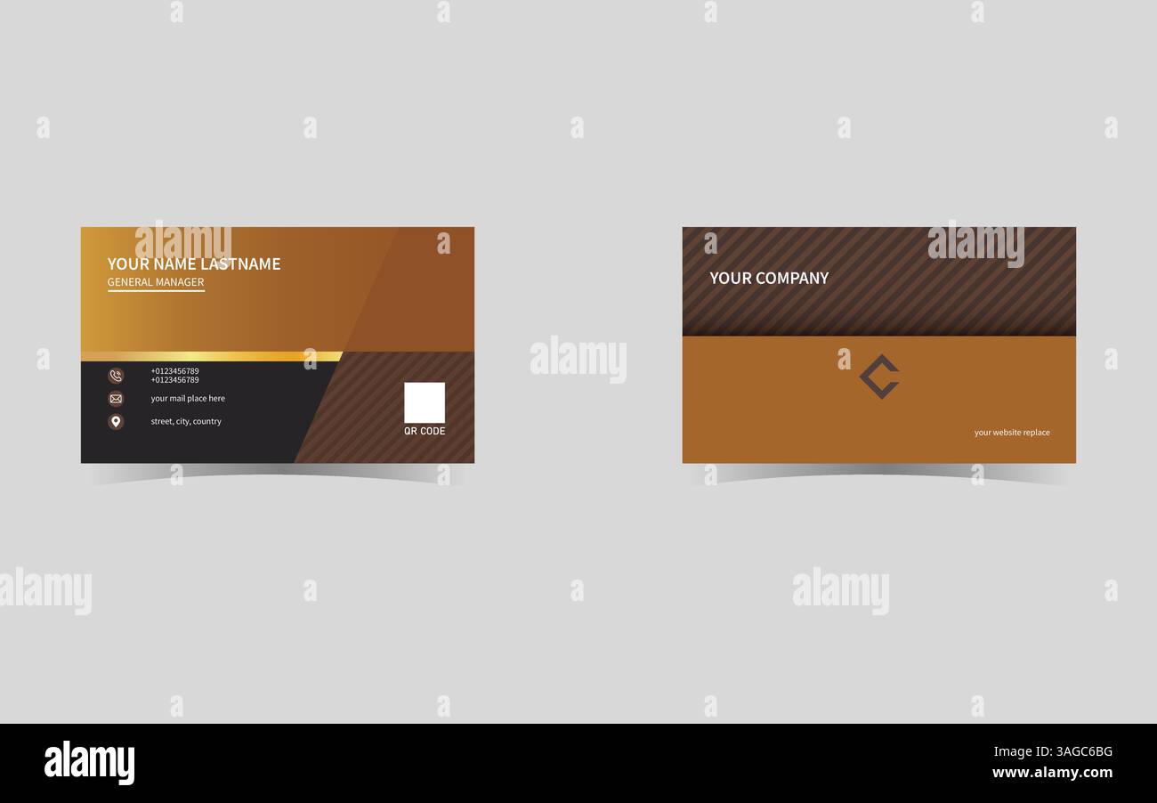 Saubere, stilvolle, moderne und professionelle Visitenkartenschablone Stock Vektor