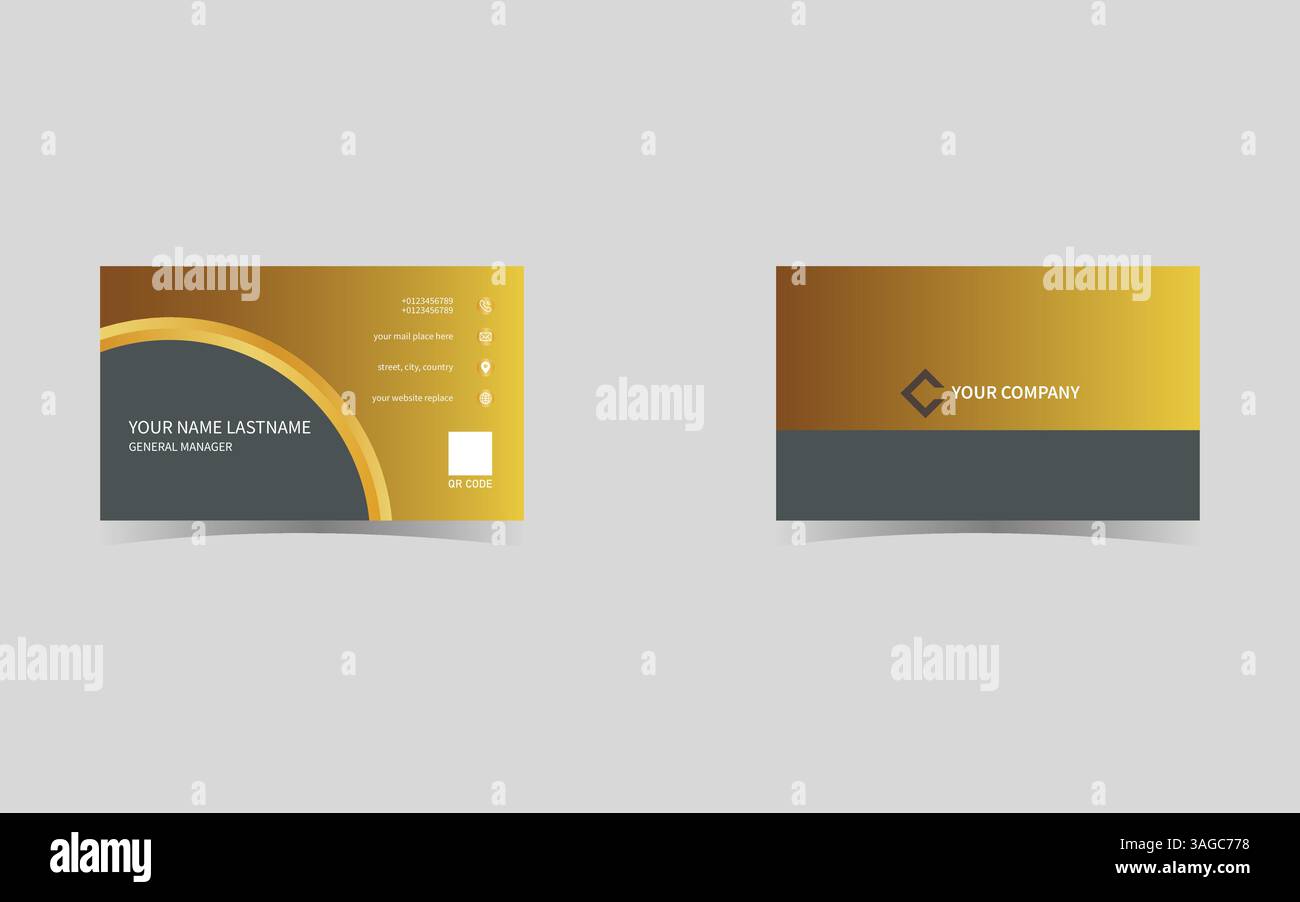 Saubere, stilvolle, moderne und professionelle Visitenkartenschablone Stock Vektor