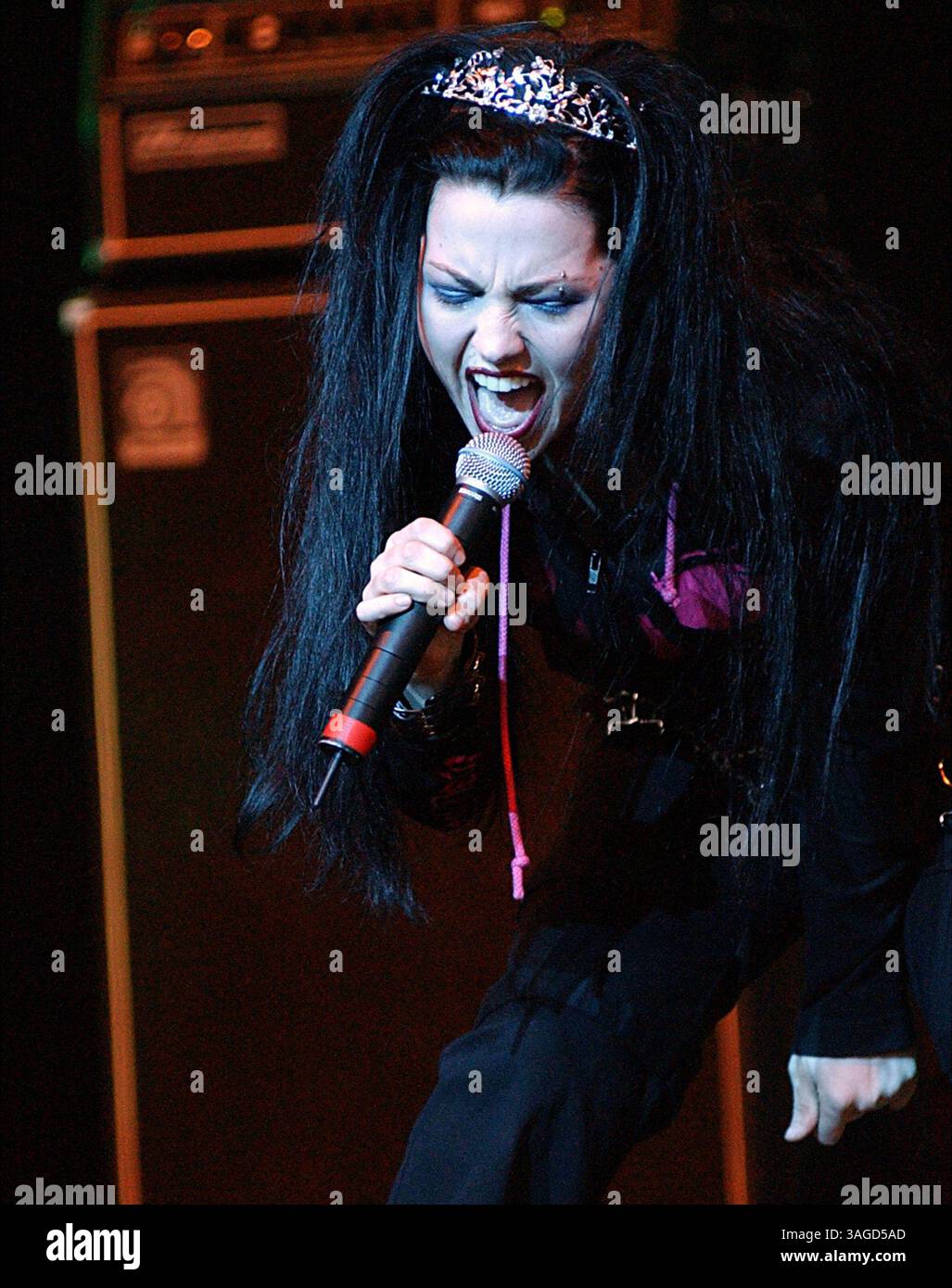 Mai 2003; Mansfield, MA, USA; die Sängerin AMY LEE von Evanescence tritt live im WBCN River Rave 2003 in Mansfield auf. (Bild: Steven Tackeff/ZUMAPRESS.com) Stockfoto