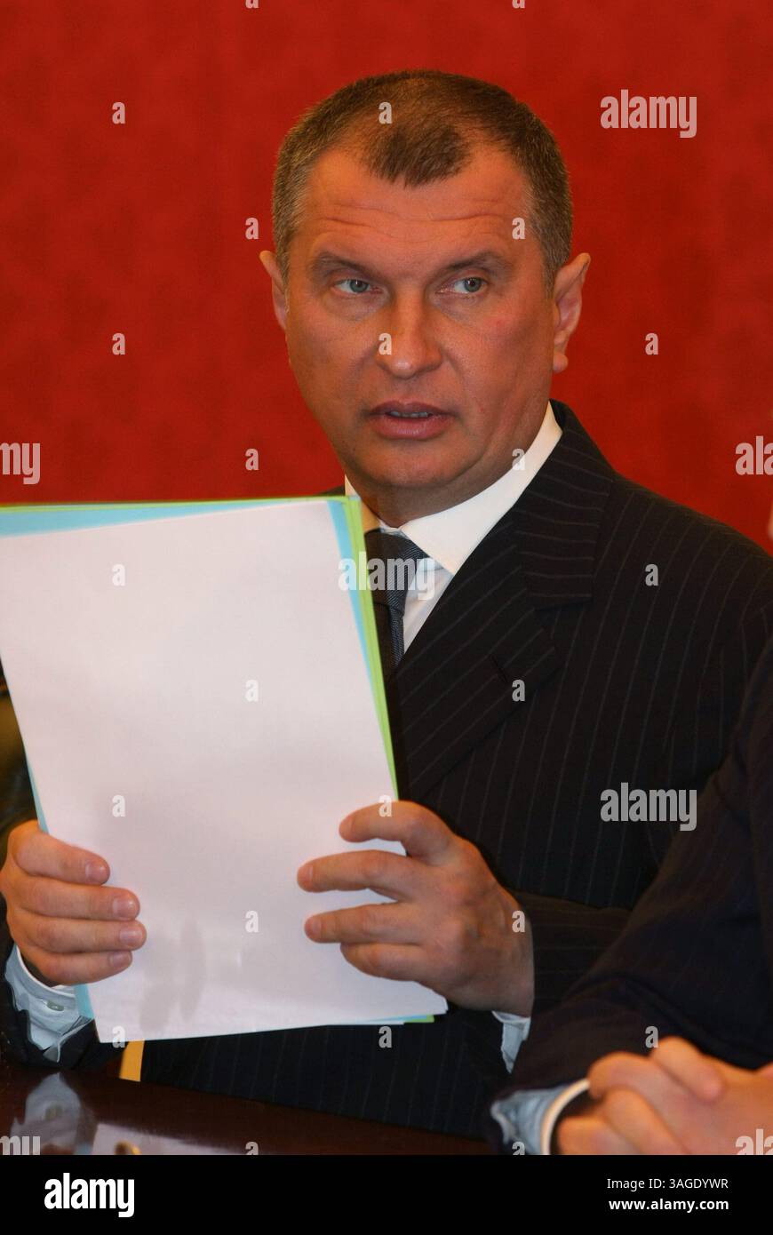 Juni 2008 - Moskau, Russland - Vize-Premierminister der russischen Regierung IGOR SECHIN bei der Regierungssitzung in Moskau (Bild: PhotoXpress/ZUMAPRESS.com) Stockfoto