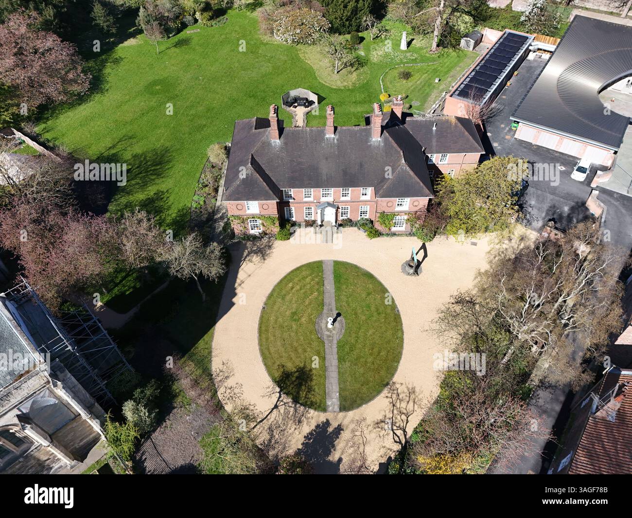 Luftaufnahme der York Minster Library. Historische Archivsammlung, York Stockfoto