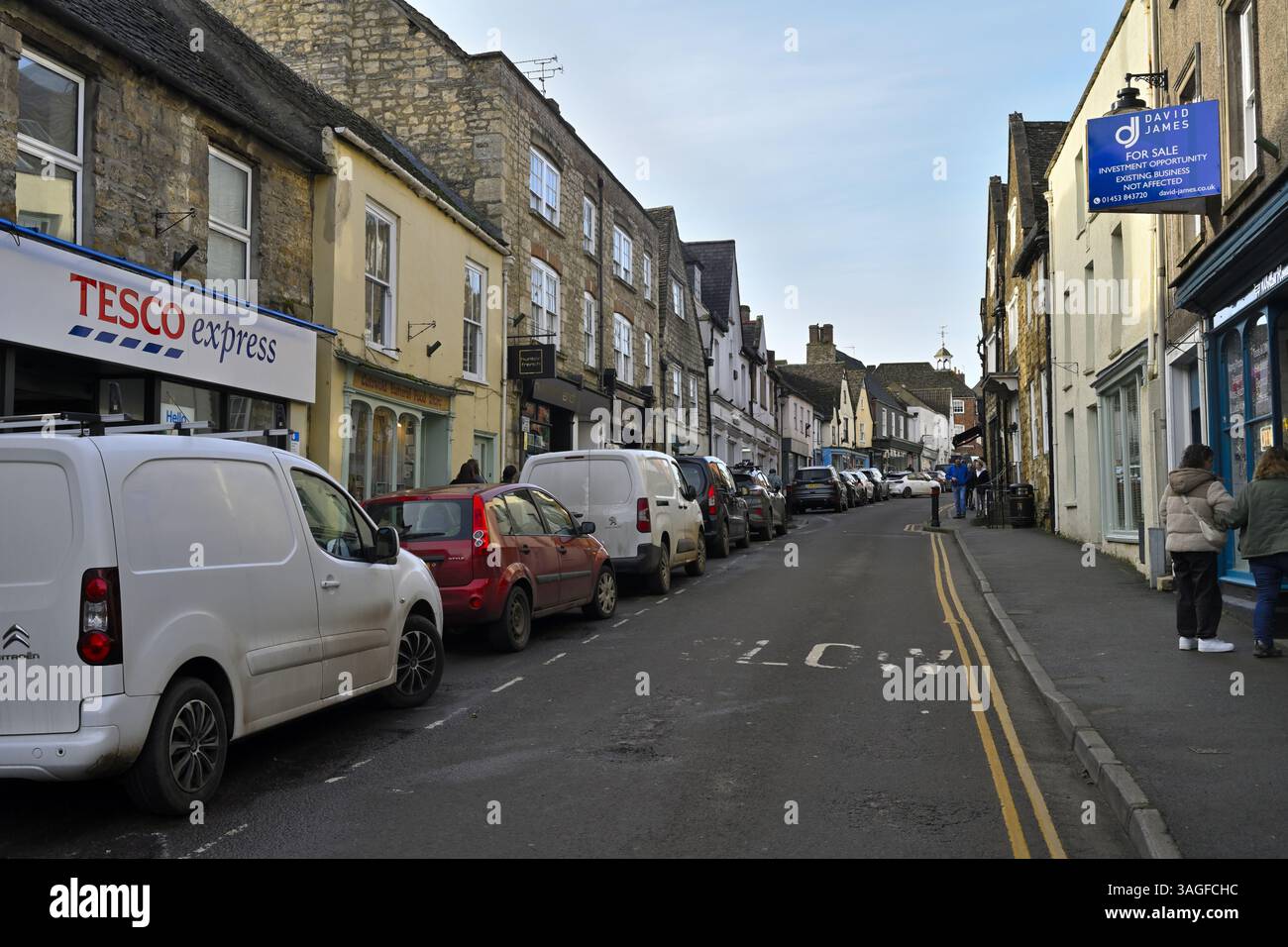 Wotton-under-Edge, Gloucestershire, Einkaufsstraße, Großbritannien Stockfoto