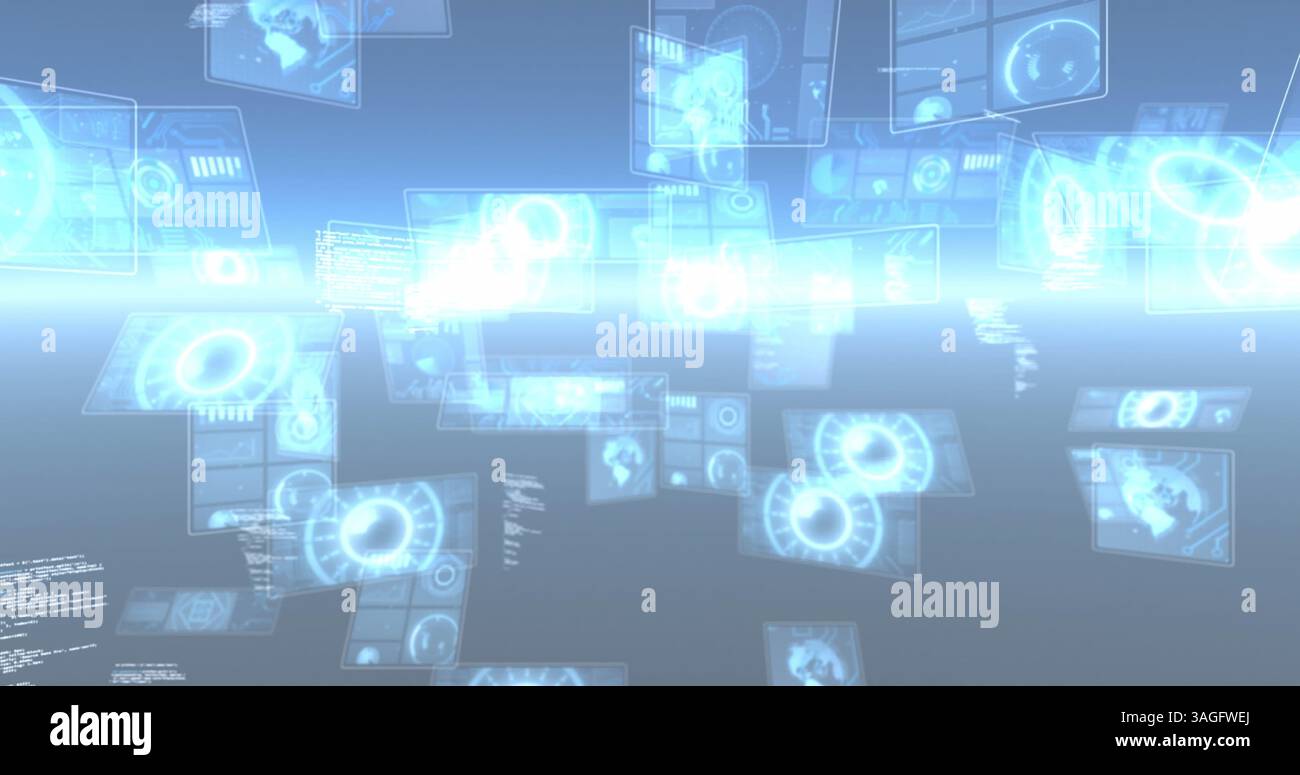 Bild mit roten Punkten über dem Oszilloskop auf schwarzem Hintergrund Stockfoto