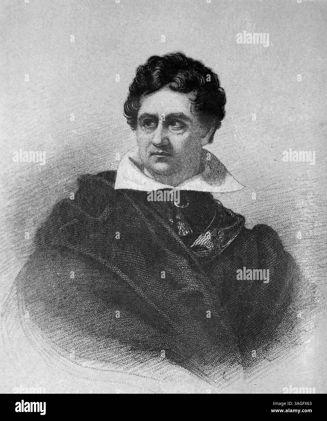 Französischer Schauspieler Francois-Joseph Talma als Hamlet, Illustration 1700er Jahre Stockfoto