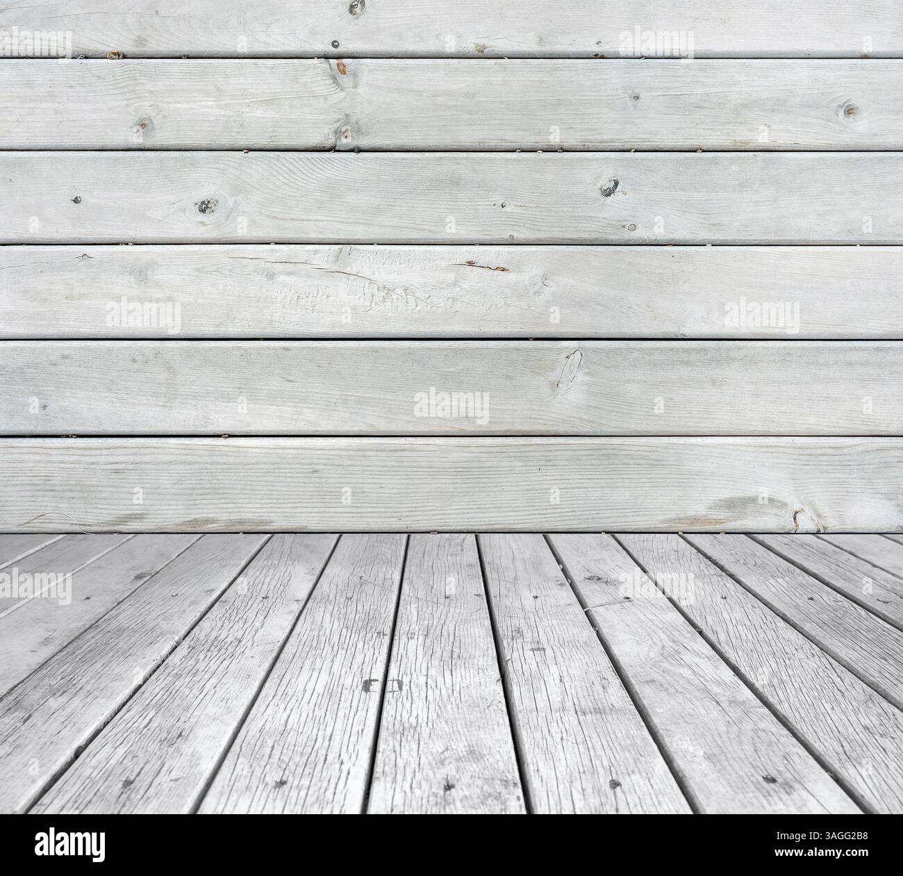 Weiße Holzwand und Fluthintergrund. Hochwertige Fotos Stockfoto