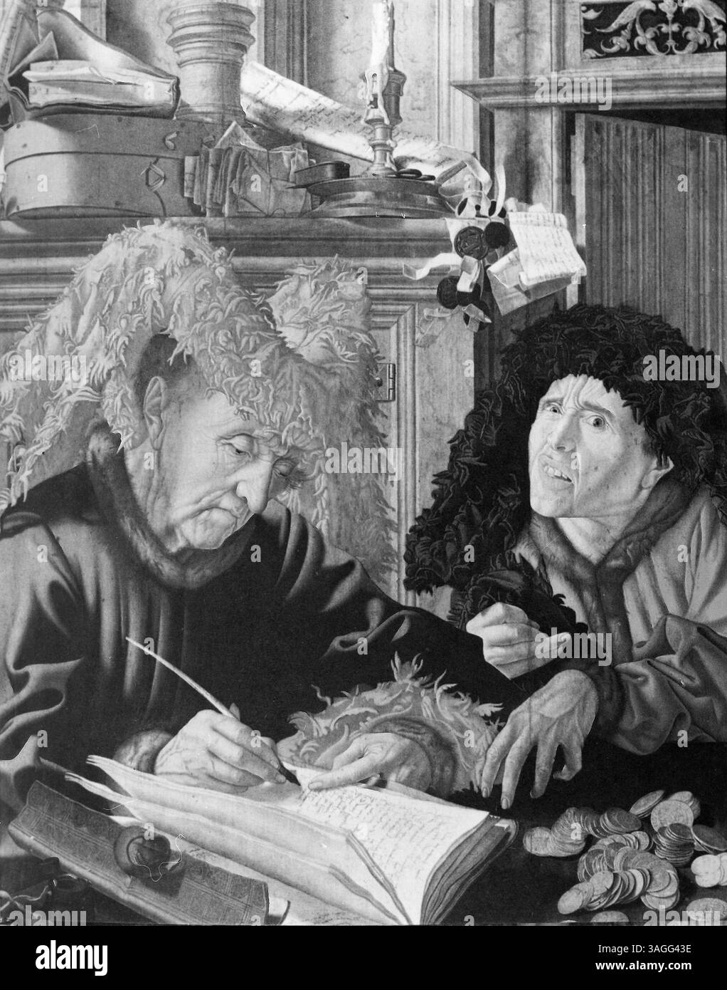 Steuereintreiber, Gemälde des niederländischen Künstlers Marinus Van Reymerswaele, 1500er Jahre Stockfoto