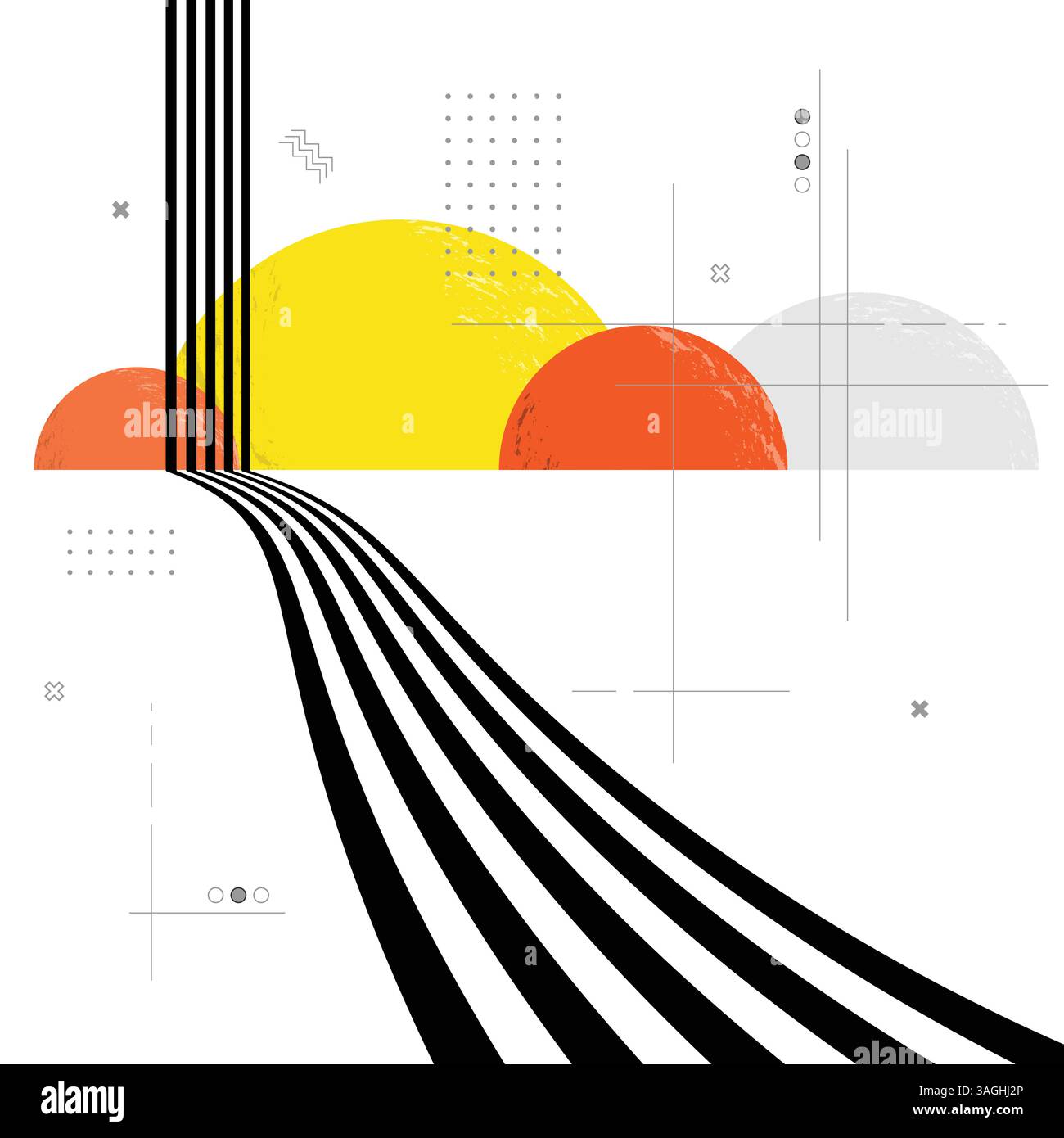 Hintergrund abstrakter geometrischer Kreislinien Stock Vektor