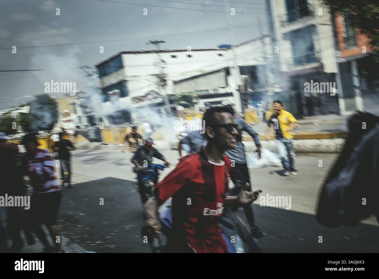 Gewalttätige Proteste gegen die Regierung, San Antonio del Tachira, Tachira, Venezuela, Südamerika Stockfoto