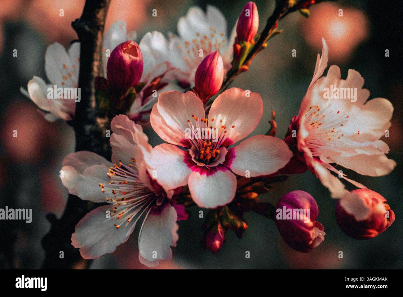 Atemberaubende Kirschblüten. Stockfoto