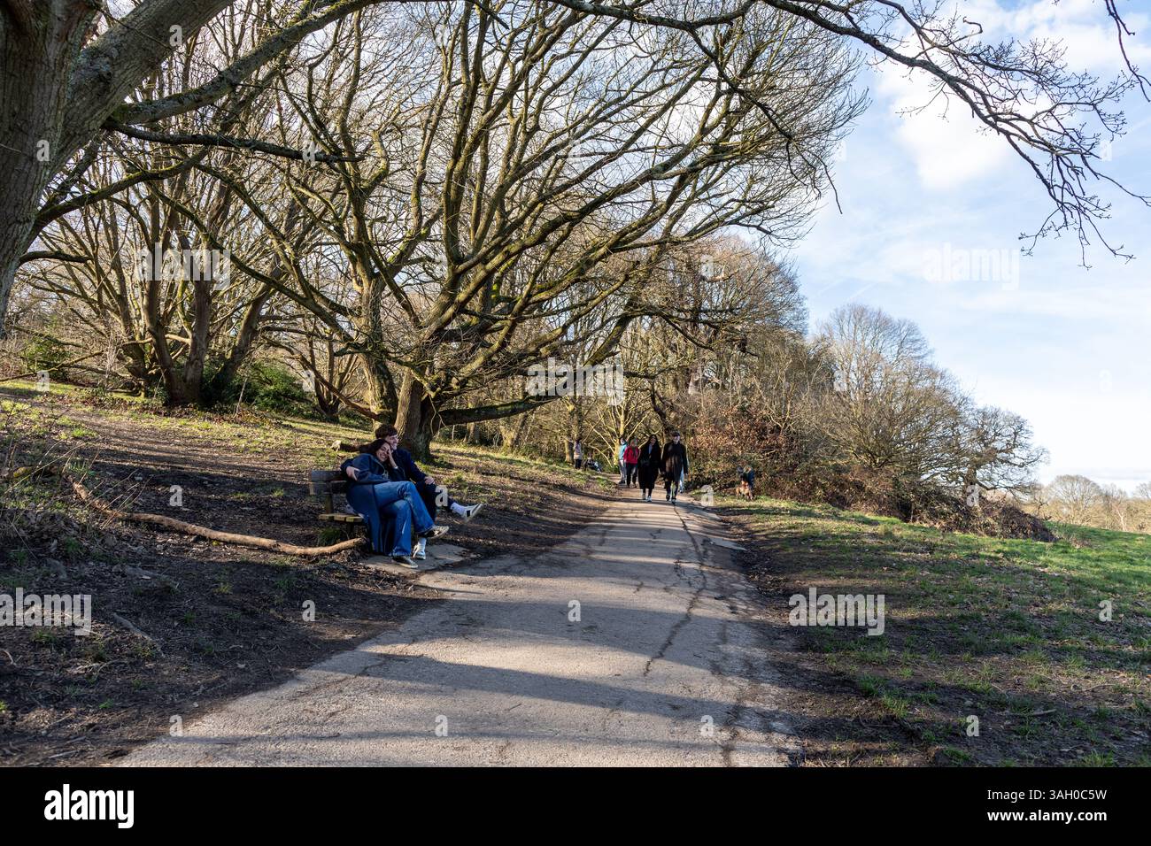Menschen auf Hampstead Heath London, Großbritannien Stockfoto