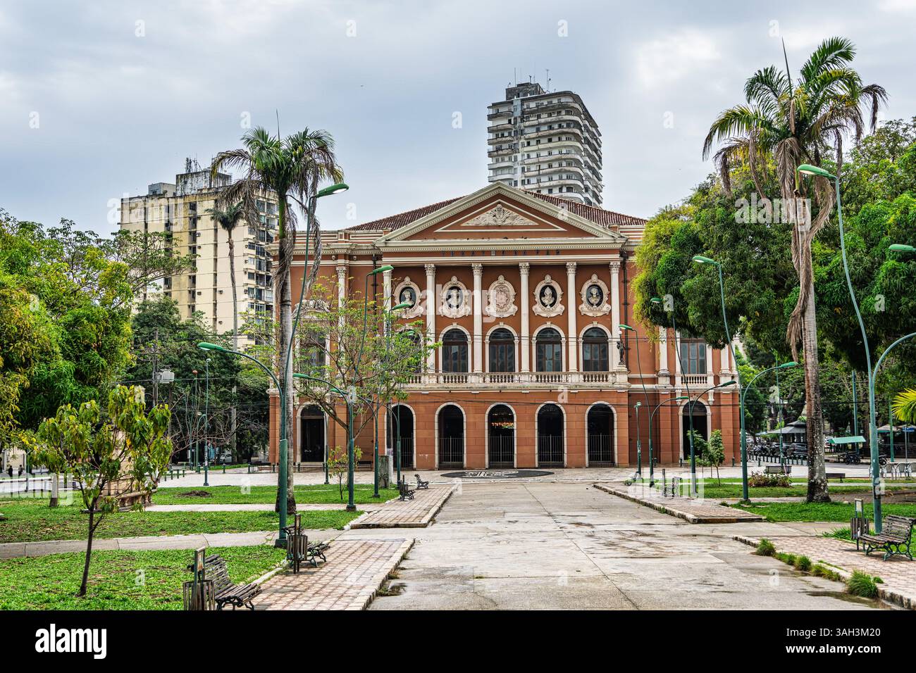 Theatro da Paz, Friedenstheater in Belem, Para, Brasilien. Wurde nach neoklassizistischen architektonischen Linien gebaut, innerhalb des goldenen Zeitalters der Gummieinnahme Stockfoto