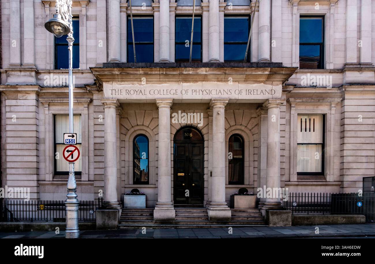 Das Royal College of Physicians in Irland, Kildare Street, Dublin, Irland. Postgraduale Ausbildung für den medizinischen Beruf. Stockfoto