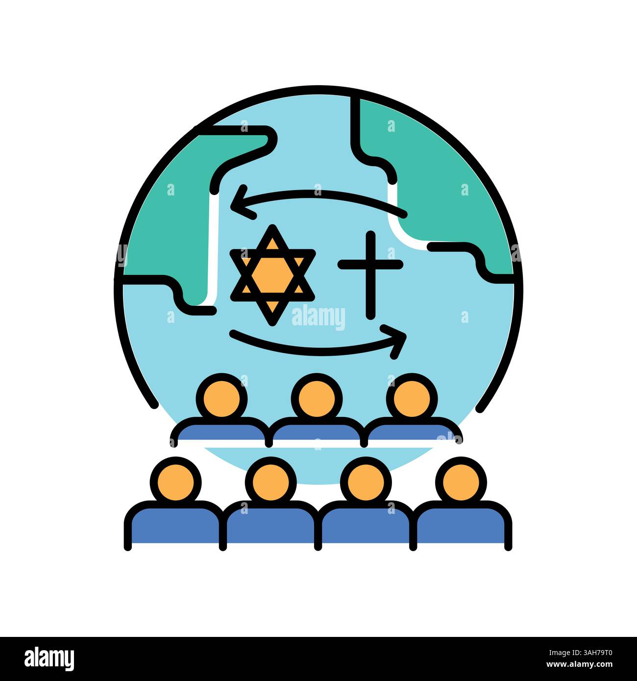 Assimilation Farb-Flachsymbol für Digital- und Druckprojekte. Minimale bereinigte Symbole für Apps und Websites. Moderne, einfache Symbole für UI UX und Branding Stock Vektor