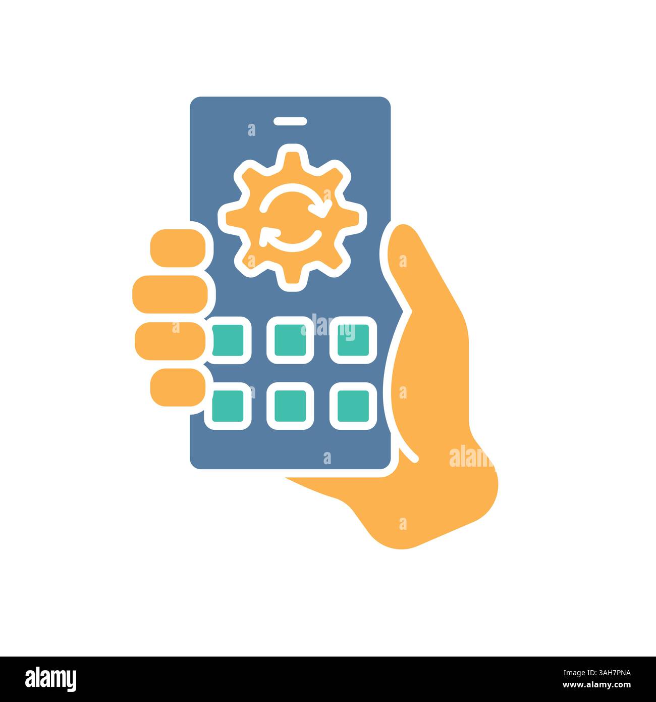 Flache Farbsymbole für digitale und Druckprojekte auf Mobilplattformen. Minimale bereinigte Symbole für Apps und Websites. Moderne, einfache Symbole für UI UX und brandi Stock Vektor